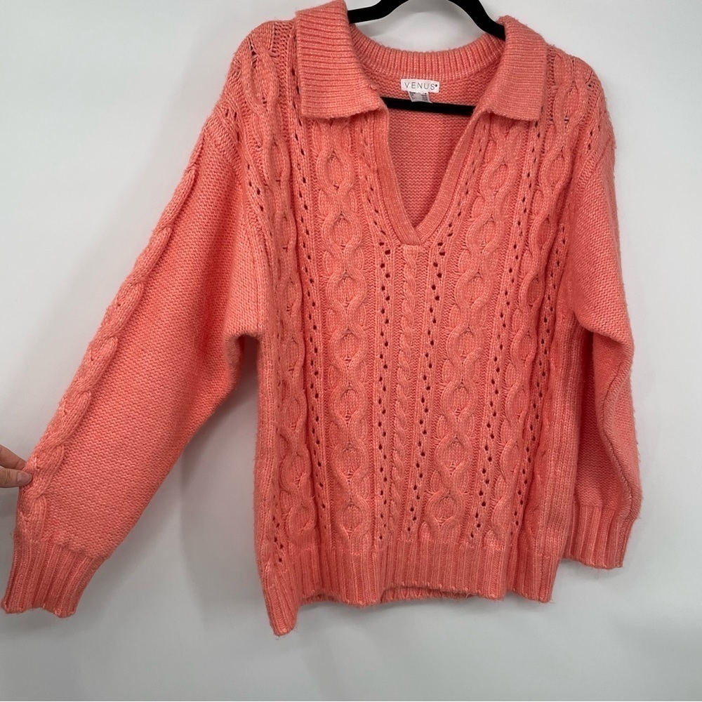 Venus Coral Thick Fuzzy Sweater - Picture 2 of 10